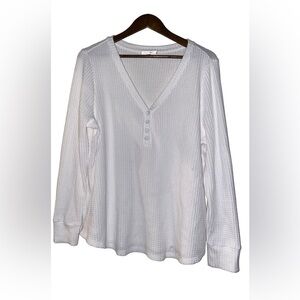 Daily Thread Women Long Sleeves White Thermal Shirt‎ Size 1X Casual Outdoor